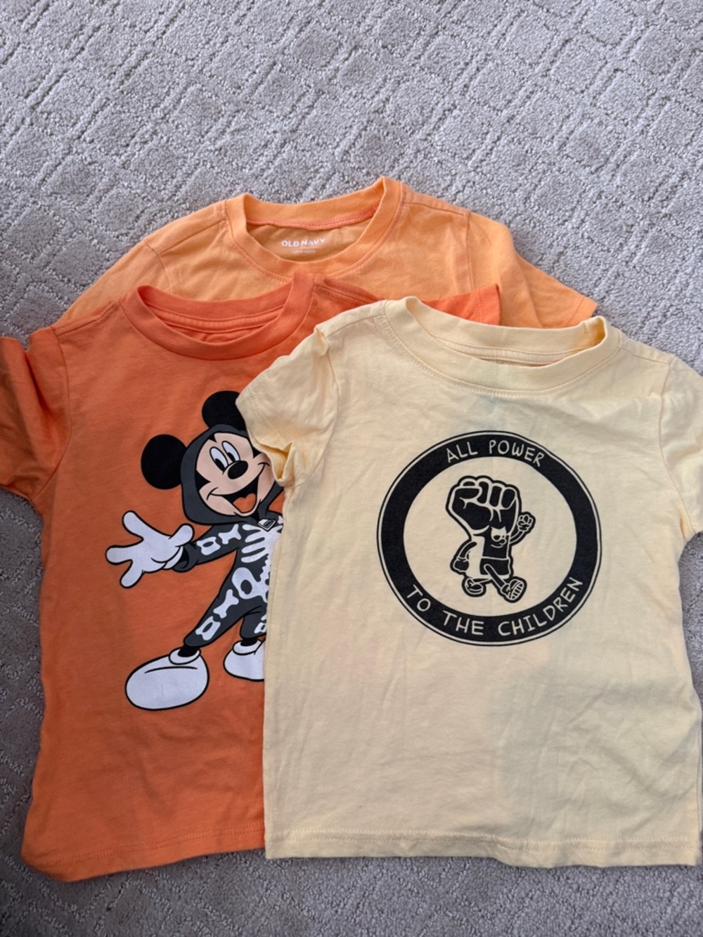 Old Navy Orange & Yellow Kids' Short Sleeve Graphic Tees
